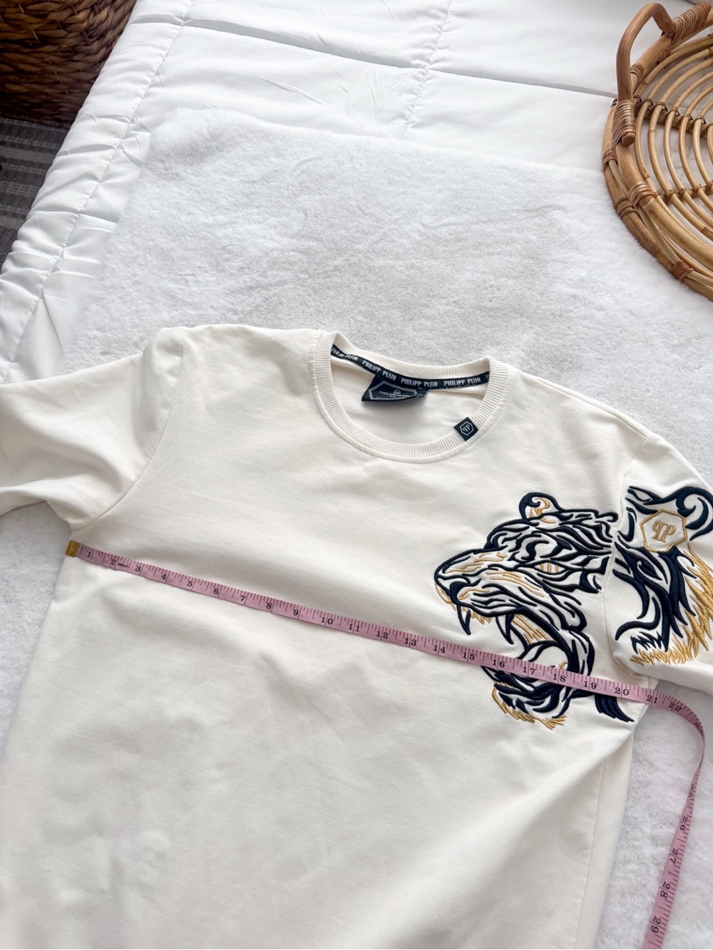 Philipp Plein Platinum Cut Tiger Embroidered Sweatshirt Cream XXL - Picture 11 of 11
